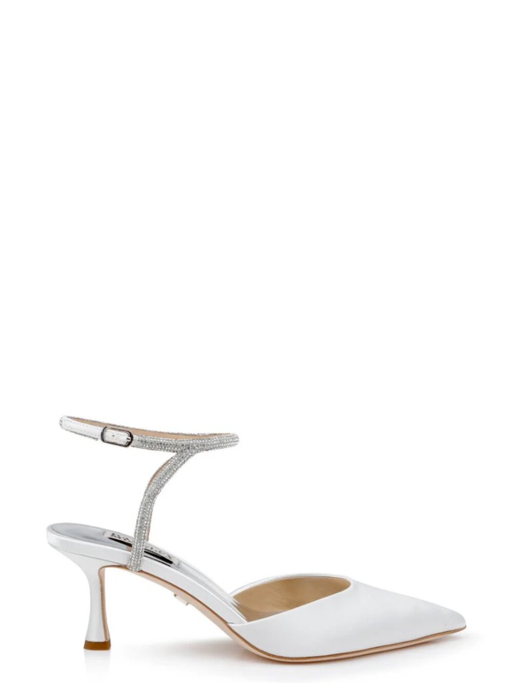 Badgley Mischka Autumn Ankle Strap Kitten Heel Pumps White US Size 10 - Picture 7 of 12